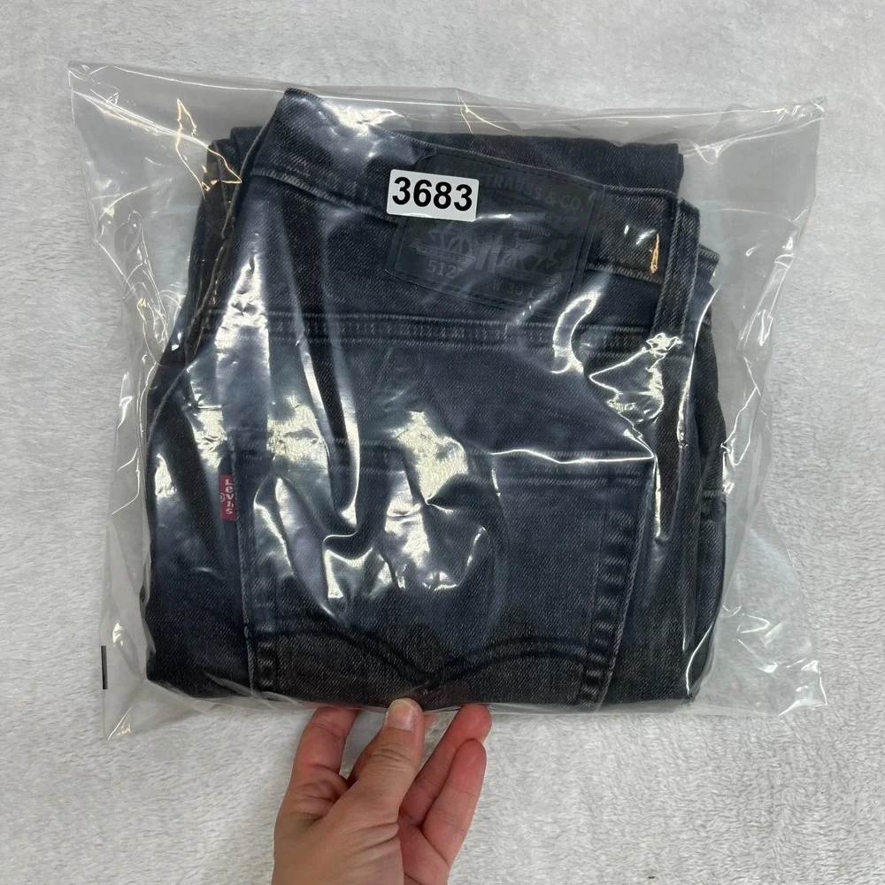 Levi's Skinny Jeans Mens Washed Black Denim Stretch Slim Classic Zip Fly - 31X29